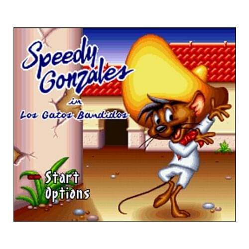 Speedy Gonzales - Los Gatos Bandidos NTSC Version 16 Bit 46 Pin Big Gray Game Card For USA Game Players