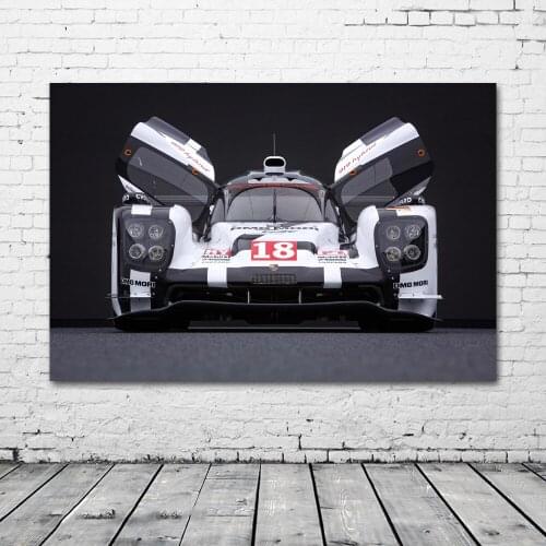 Sportscar LMP1 Porsche 919 Hybrid Race Car Wall Art Canvas Paintings Posters and Prints for Living Room Decor