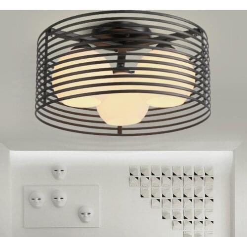 LED round ceiling lamp bedroom lamp warm modern minimalist Nordic ceiling lamp personality wrought iron restaurant study lamps