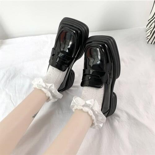 Sweet lolita Mary Jane shoes women Solid Loafers Zapatos De Mujer 2021 Casual Women Slip on square Toe Platform Shoes low heels