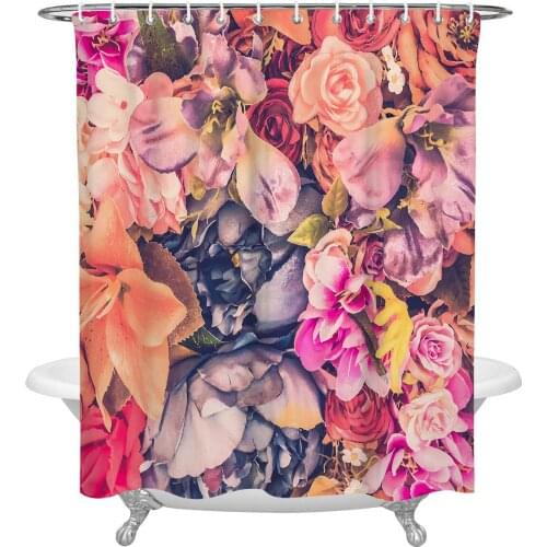 Waterproof Shower Curtains Beautiful Flower Vintage Rose Shower Curtain Frabic Polyester Bathroom decor Curtain