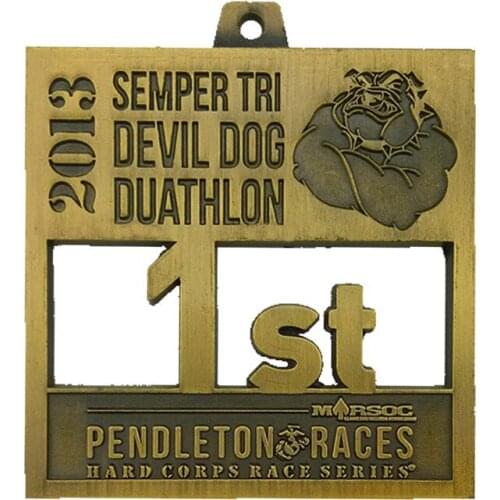 Cut Out Custom Shape Custom Size Zinc Gold/Silver Marathon Sports Medal