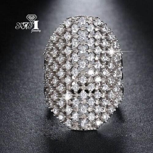 YaYI Jewelry Fashion Princess Cut 4.7 CT White Zircon Silver Color Engagement Rings wedding Rings Party Rings