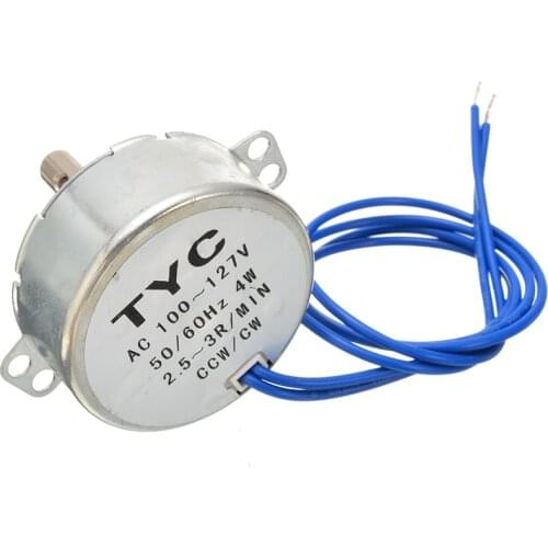 1pc 4W 50/60Hz 2.5-3RPM AC 100-127V Electric Motors Turntable Synchronous Motor CCW/CW Direction For Fan Microwave Oven Mayitr