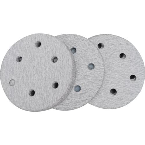 100pcs 125mm Sandpaper Round Shape Sanding Discs Hook Loop Sanding Paper Buffing Sheet Sandpaper 6 Hole Sander Polishing Pad