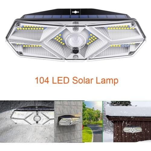 104 LED Solar Light Outdoor Solar Lamp PIR Motion Sensor Wall Light Waterproof Solar Sunlight Powered Garden street light