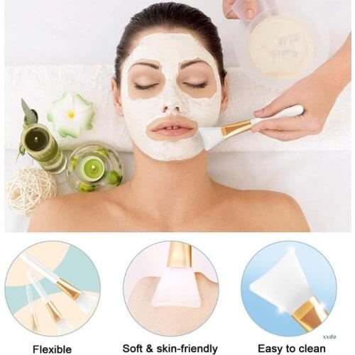 2pcs Soft Silicone Makeup Facial Mud Mask Brush Cosmetic Foundation Gel Applicator DIY Mixing Tools