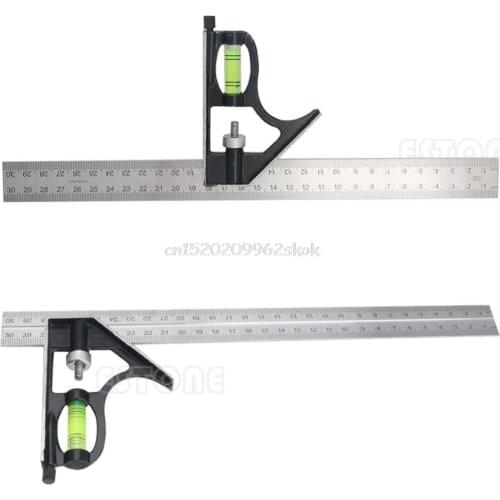 300mm(12") Adjustable Engineers Combination Try Square Set Right Angle Ruler New J30 dropshipping