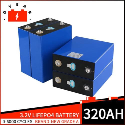 NEW 4-48PCS 3.2V 320Ah Lifepo4 Battery Cell Lithium Iron Phosphate Solar RV Grade A 310ah EU TAX FREE Fast Delivery
