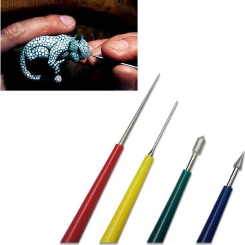 4Pcs Bead Hole Enlarger Tool Set Diamond Pearl Glass Beads Reamer Jewelry Tools