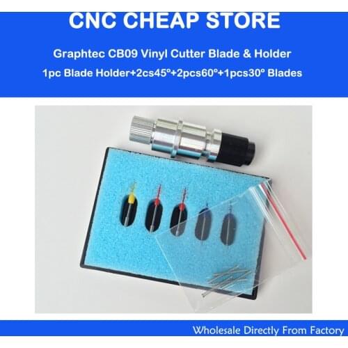 5pcs 30/45/60 degree Graphtec CB09 Blades + 1pc Graphtec CB09 Blade Holder For CB09 GRAPHTEC VINYL CUTTER PLOTTER Free Shipping