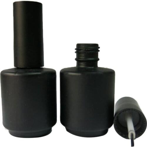 Barlulu 50/lot 15ml Black Empty Nail polish Bottle, 15cc Black Glass nail enamel bottle