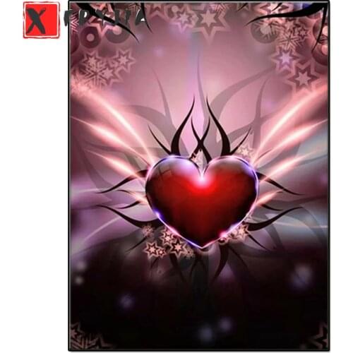5D DIY Diamond Painting Full Square Round diamond Red Heart Diamond Embroidery Handmade Home Decoration Mosaic Creative Art
