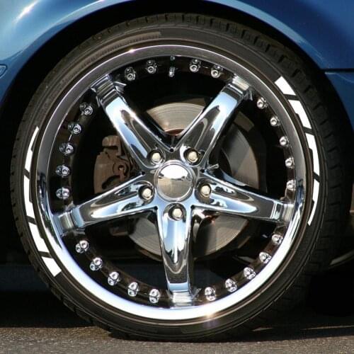 Car Tire Decals Reflective Tire Decals Adhesive Tire Decoration Universal 3D Logo Auto Motorcycle Tires Wheel Stickers Label 8Pc