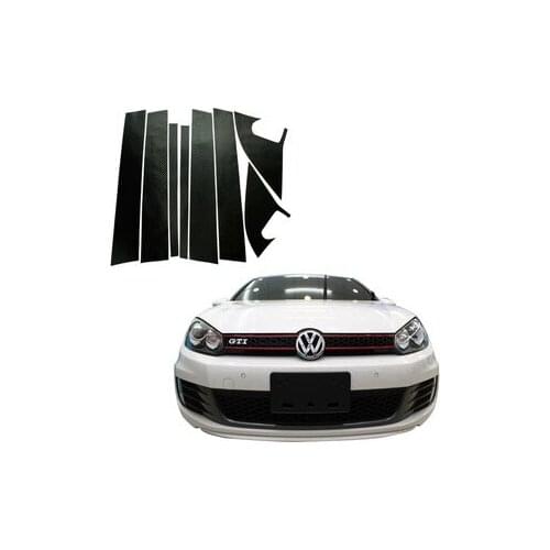 Aliauto 8 x Car-styling Carbon Fiber Vinyl Sticker ABC Column Car Stickers Shaped Version For volkswagen golf 6 GTI R20