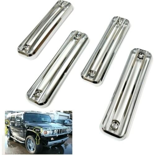 Car Chrome Side Marker Light Guard Trim Protector for 2003-2009 HUMMER H2 SUV SUT 4 PCS
