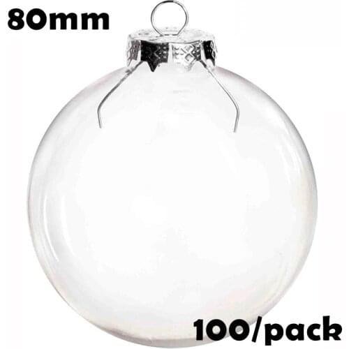Free Shipping DIY Paintable Christmas Decoration Ornament 80mm Glass Ball, 100/Pack