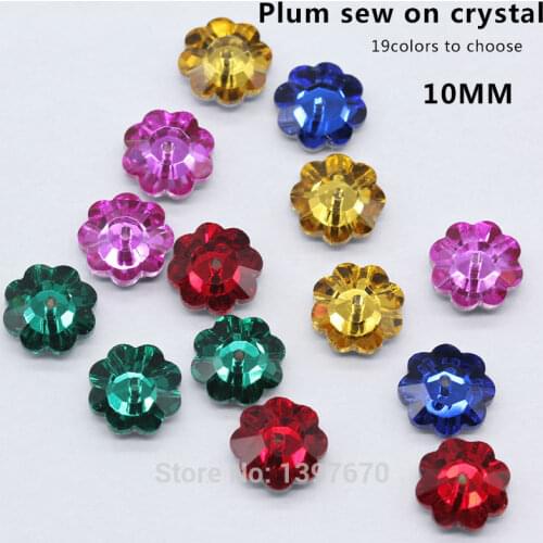 72p 10mm plum flower button beads sew on glass strass stones sew on crystal rhinestone jewels wedding dress sewing accessories