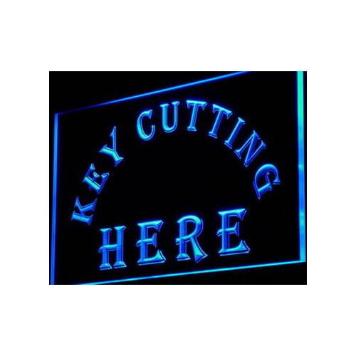 I882 Key Cutting Here Cut Shop Decor Neon Light Light Signs On/Off Swtich 20+ Colors 5 Sizes