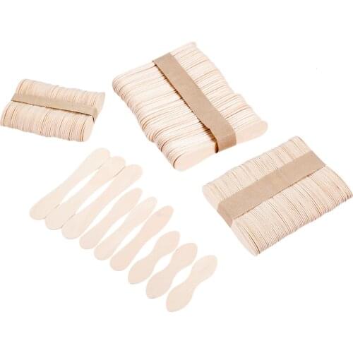 50pcs/set Ice Cream Sticks Wooden Spoon Natural Wood Popsicle Taster Lolly Cake Nontoxic Smooth 1.5cm*6cm/7.5cm/9.4cm DIY Craft