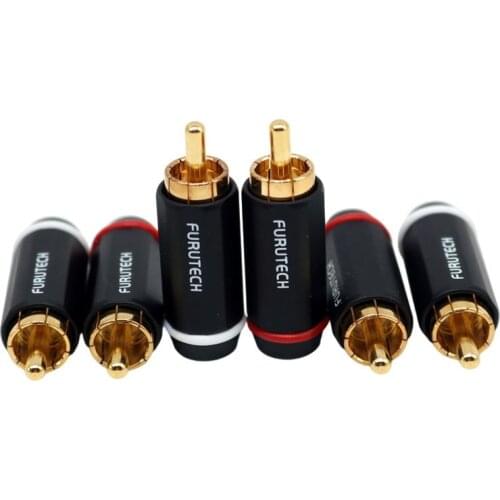 FFURUTECH Gold Plated FP-126(G) Hifi RCA Connector Plug PCOCC Central Pin Hi-end Audio Plug