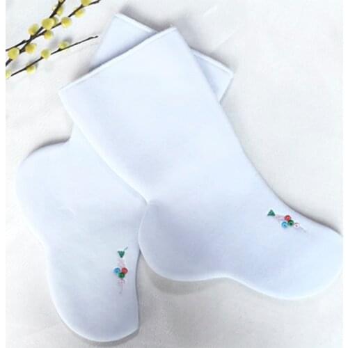 Hanbok Flower Shoes Accessories Socks Korean National Traditional Dance Socks High Quality Embroidered White Socks Woman Socks