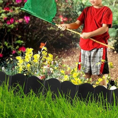 Landscape Edging Fence 20 PCS Plant Support Stake Decorative Garden Flower Rack Reusable Plastic Cage Holder No Digging UD88