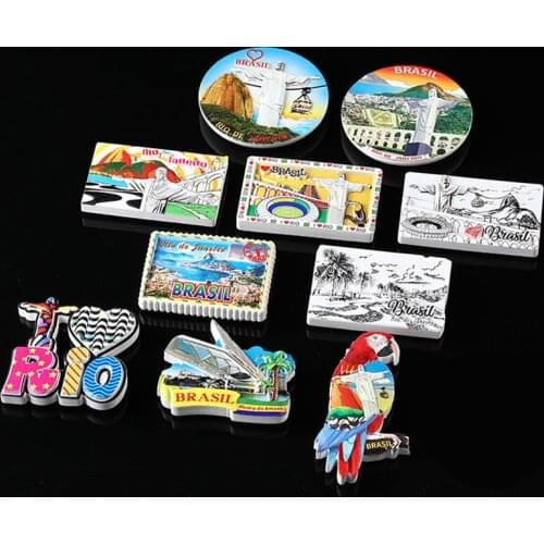 Colorful Printing Relief Fridge Magnet Resin Fridge Magnet Magnet Sticker Landscape Magnet Sticker Home Decor Ornaments