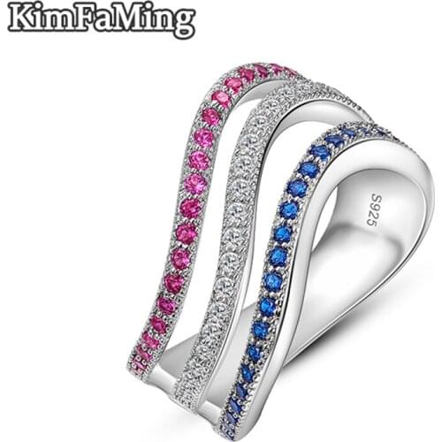 Trendy 925 Silver Colorful Geometric Rings Jewelry for Men Cocktail Party R082