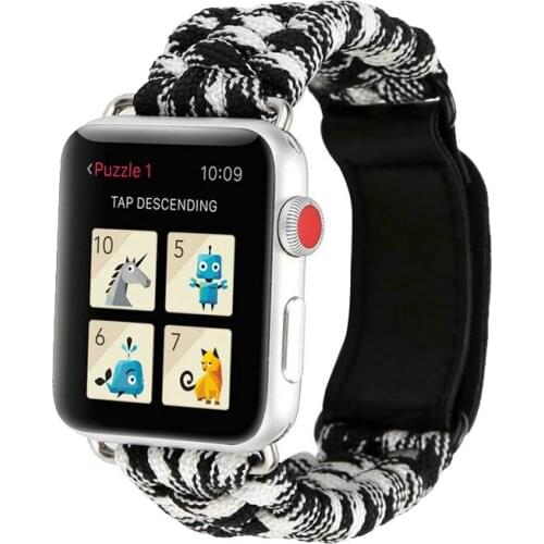 Outdoor Travel Nylon strap for apple watch band 44mm 40mm 42mm 38mm iwatch 6/5/4/3/2/SE life-saving Umbrella rope bracelet