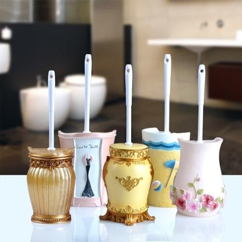 European Style Toilet Brush Set Creative Toilet Cleaning Brush With Base Soft Hair Cleaning Toilet Brush Bathroom Accessories