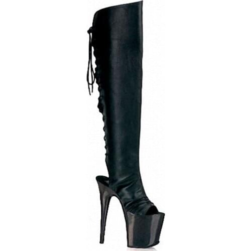 20cm Star performance shoes nightclub, brilliant dancer, catwalk shows large base high-heeled Dance Shoes