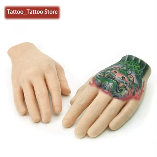 Premium Silicone Tattoo Skin Practice Left/Right Fake Tattoo Hand Practice Skin Dummy Fake Skin for Tattoo Supplies, Tattoo Kit