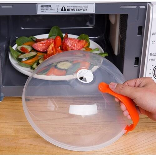 Transparent Microwave Cover with Rotatable Vent and Anti-scalding Handle High Temperature Resistance Kitchen Tool Home Accessori