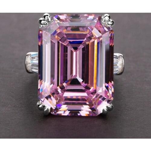 JK Luxury Solitaire Big Rectangle CZ Women Wedding Ring Engagement Ring Evening Party Elegant Female Fashion Jewelry Gifts