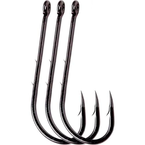 Fishing Hook High Carbon Steel 10 PCS 3g 3#-10# Barbed Flatted Round Bent Hook Carp Fishing Accessories Long Shank