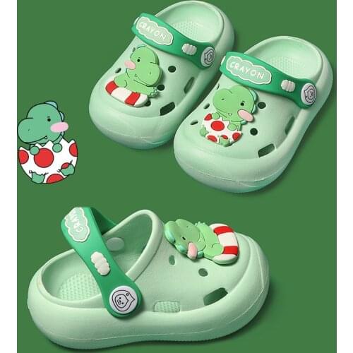 Cute Cartoon Summer Shoes Baby Kids Sandals Slippers For Girls Boys Indoor Portable EVA Children Toddler Hole Slides Soft Sole