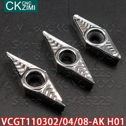 VCGT110302-AK H01 VCGT110304-AK H01 VCGT110308-AK H01 Turning carbide inserts Cutting blade CNC machine tools VCGT for aluminum