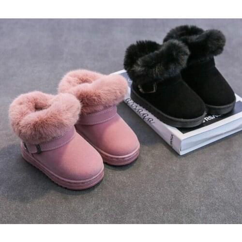Girls Snow Boots Children Plush Warm Boots Winter Princess Sport Shoes Kids Sneakers New Baby Soft Martin Boots Ski Boots
