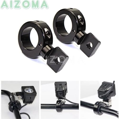 2pcs Motorcycle Spotlight Foglight Mount Adjustable Bracket Universal 1-1/4" 1" 7/8" Crash Bar Clamp for Honda Yamaha Kawasaki