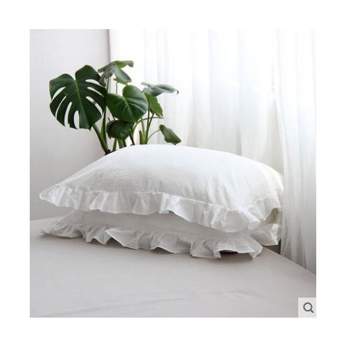 High Quality 2-Pieces 48x74cm Solid Color Pillow Cover Rectangle Bed Pillow Case Cotton Pillowcase Edge Solf Easy Care