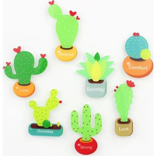7 Pcs cactus fridge magnet creative cartoon refrigerator magnets stickers strong neodymium office photo magnet Message home dec