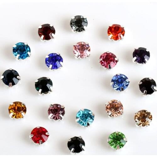 Shiny Loose Rhinestones Sew-on Flatback Round Shape Glass DIY Garment Bags Shoes Claw Drill Decoration Hight Quality