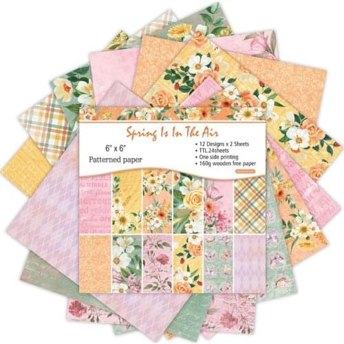 2021 New 12Sheets Flower Letter Pattern Scrapbooking Paper Art Background Paper For Card Making Diy Decorative Paper