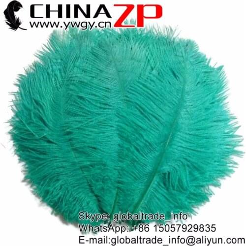 CHINAZP Factory Wholesale 25-30cm(10-12") 500pcs/lot Dyed Auqa Green Ostrich Plumes Feather for Home Decor Centerpieces