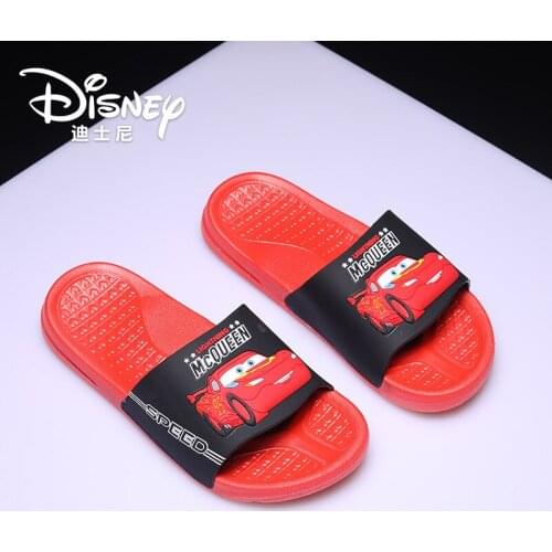 Disney Spring and Autumn New Childrens Shoes Cartoon Boys Car Slippers Breathable Non-slip Home Outing Slippers