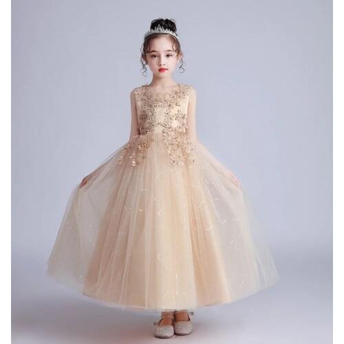 Kid Wedding Dresses for Girls Elegant Flower Princess Long Gown Baby Girl Christmas Dress vestidos infantil Size 4 6 12 15Years