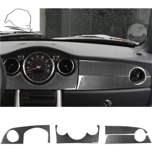 For Mini Cooper S One Hatch R50 R53 2005 2006 Car Interior Dashboard Panel Cover Trim Kit Sticker Carbon Fiber Accessories