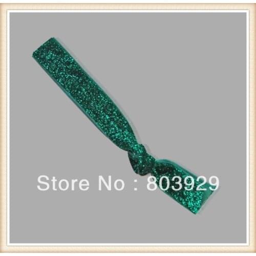 Elastic Emerald Glitter Ribbon Hair Ties 5/8" Stretch Metallic Velvet Ribbon Hair Tie Women Hair Tie