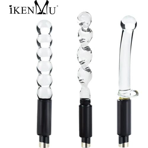 3XLR Dildo Connect For Sex Machinegun,Glass Dildo Crystal Material Anal Beads,Machine Gun Extend Adapter Sex Toy iKenmu Sex Shop